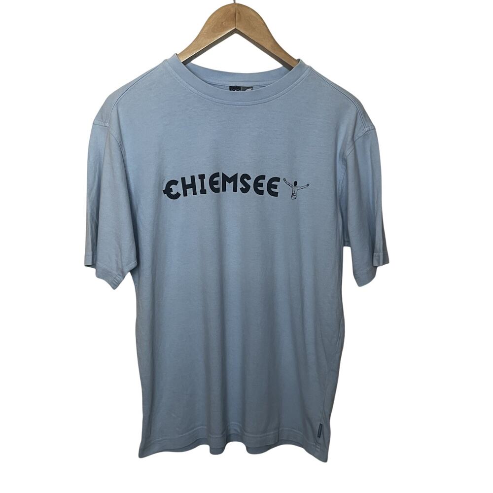 Vintage 90s Chiemsee Graphic T-Shirt Men’s Sz Medium Blue Windsurf Surf Gorpcore